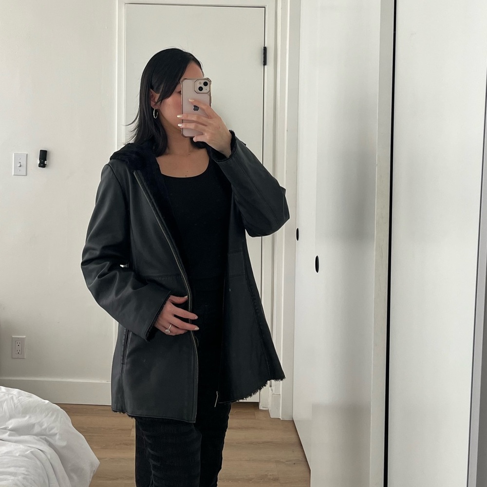 Black leather jacket